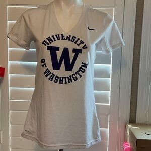 Nike Women's White and Blue University of Washington Tee